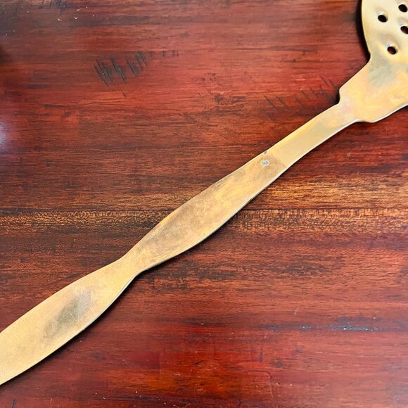 Vintage Solid Brass Skimmer Patina Gallery Wall Cottagecore European Farmhouse - Picture 5 of 8